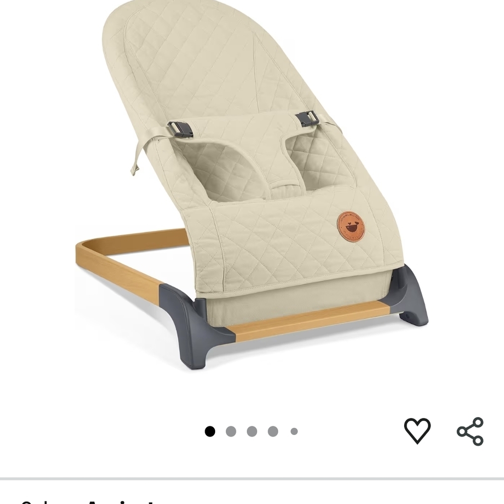Quilted Beige Baby Bouncer Seat, New In Box